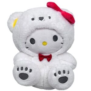 Hello Kitty Polar Bear Teddy Bear Outfit Red Bow 10” Collectable Plush